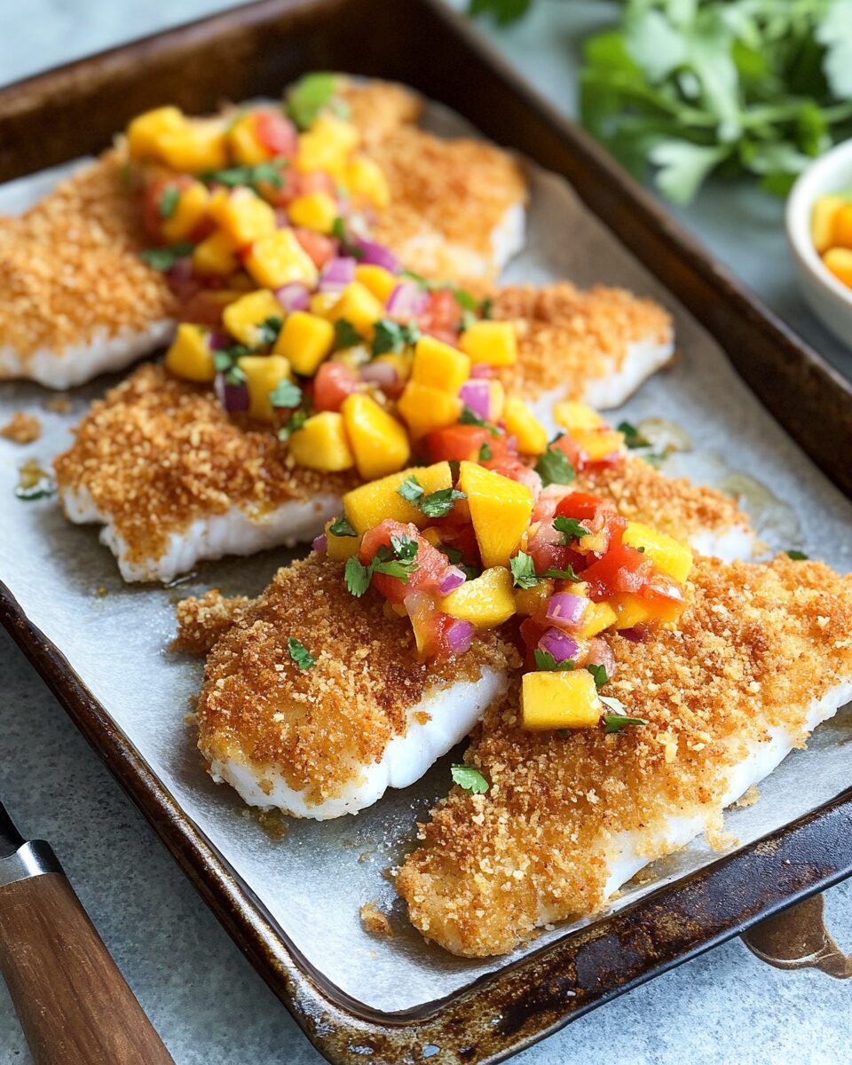 Coconut Crusted Fish with Mango Salsa