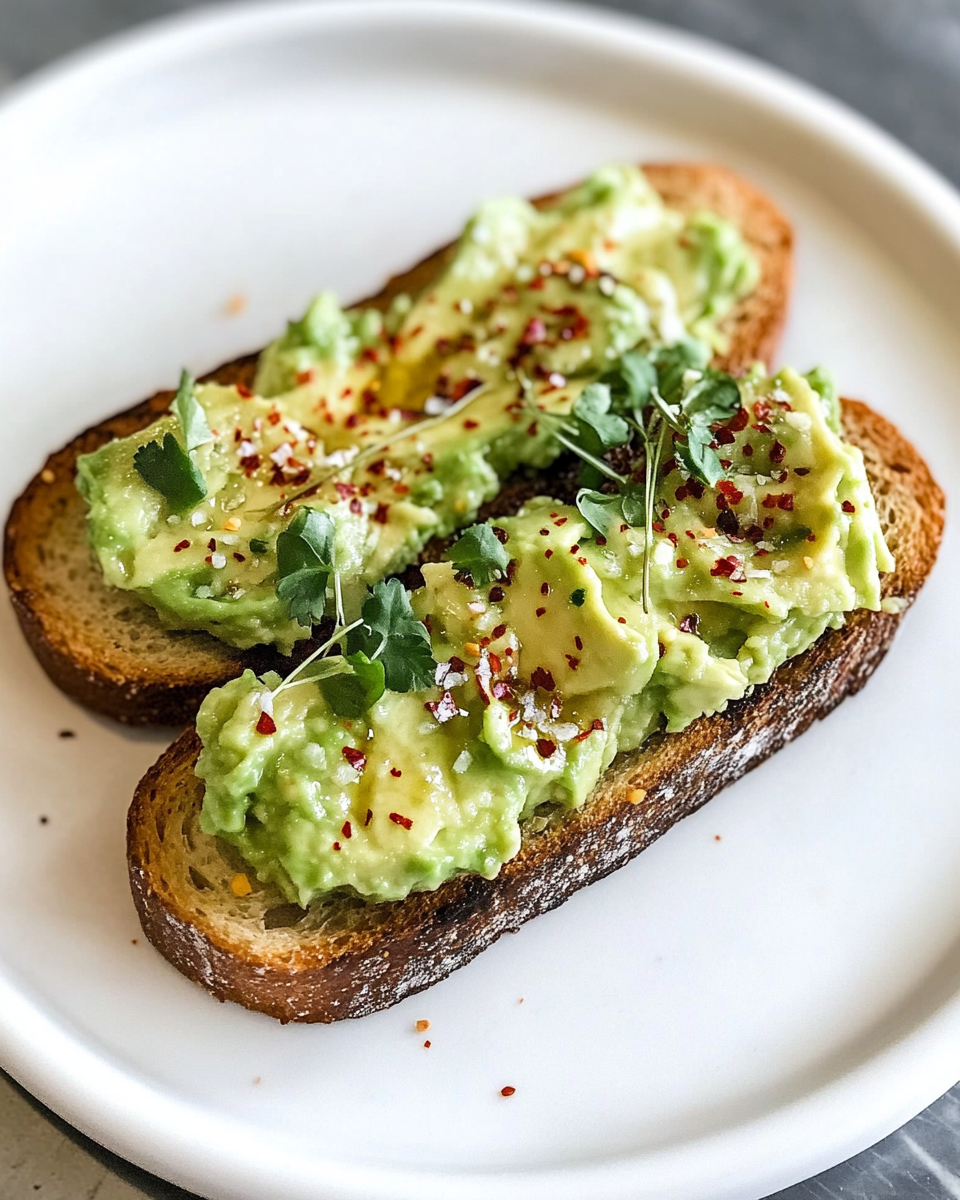 Creamy Avocado Toast with Lemon Zest and Chili Flakes