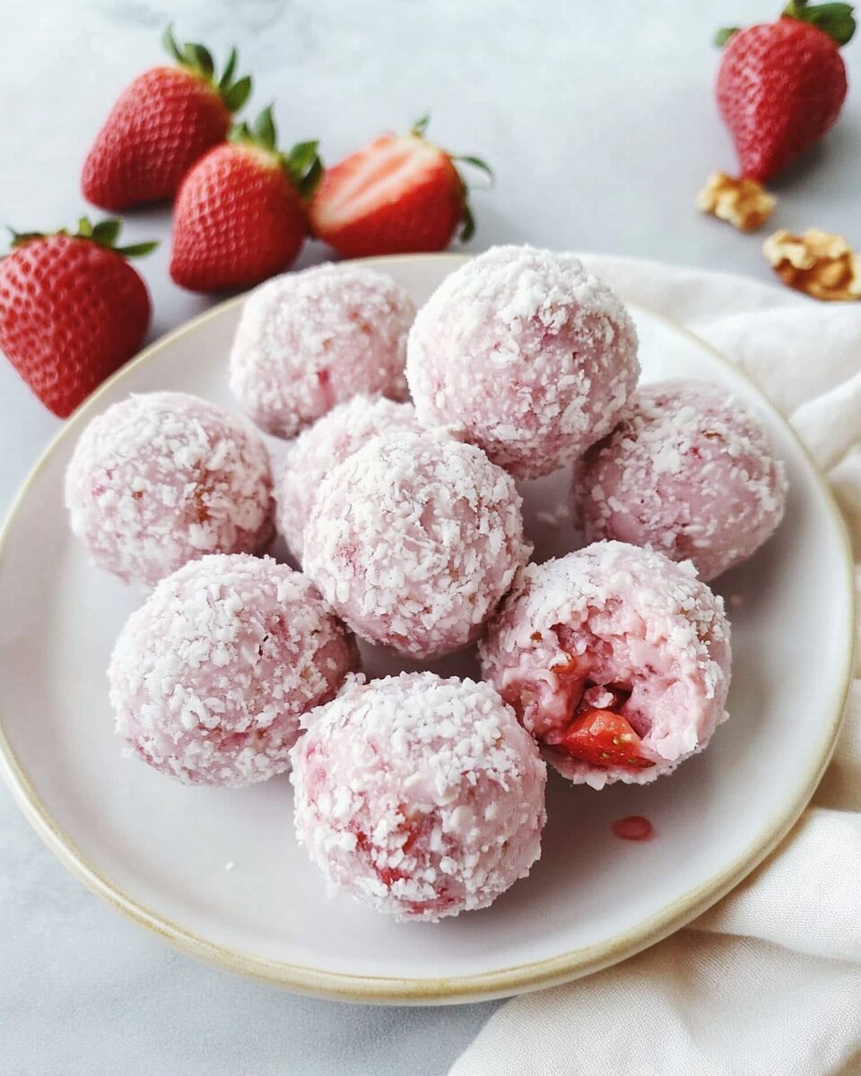 Healthy Strawberry Cheesecake Balls