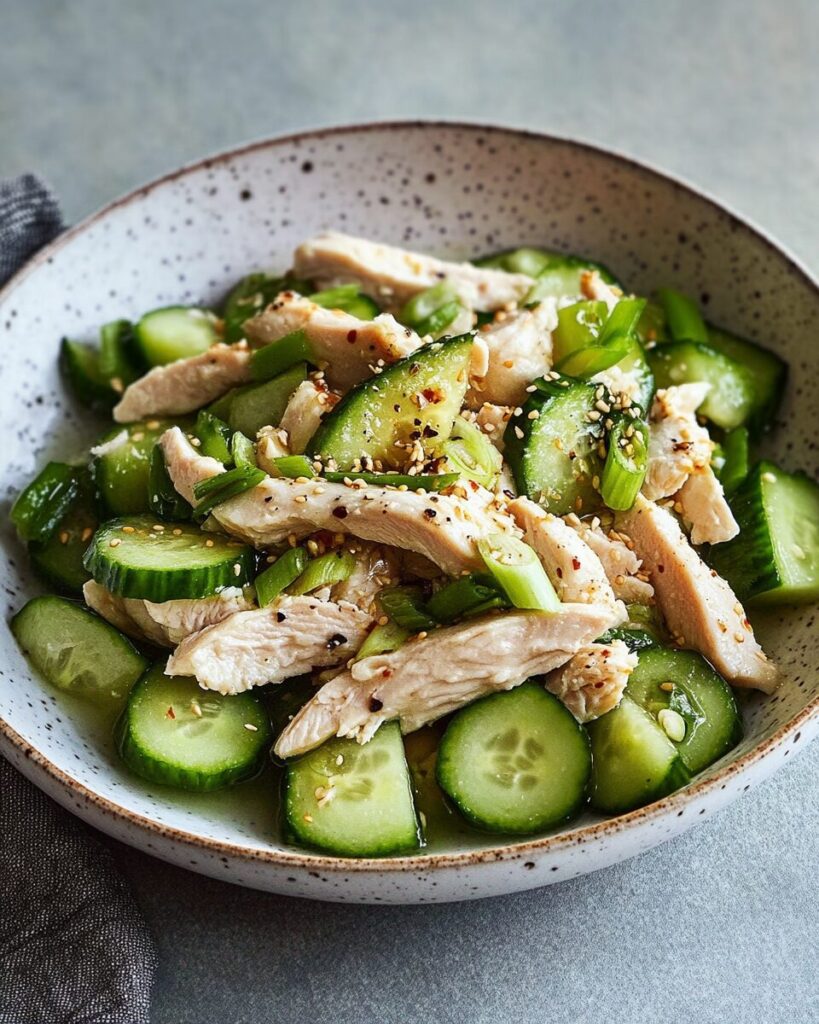 Smashed Cucumber and Chicken Salad