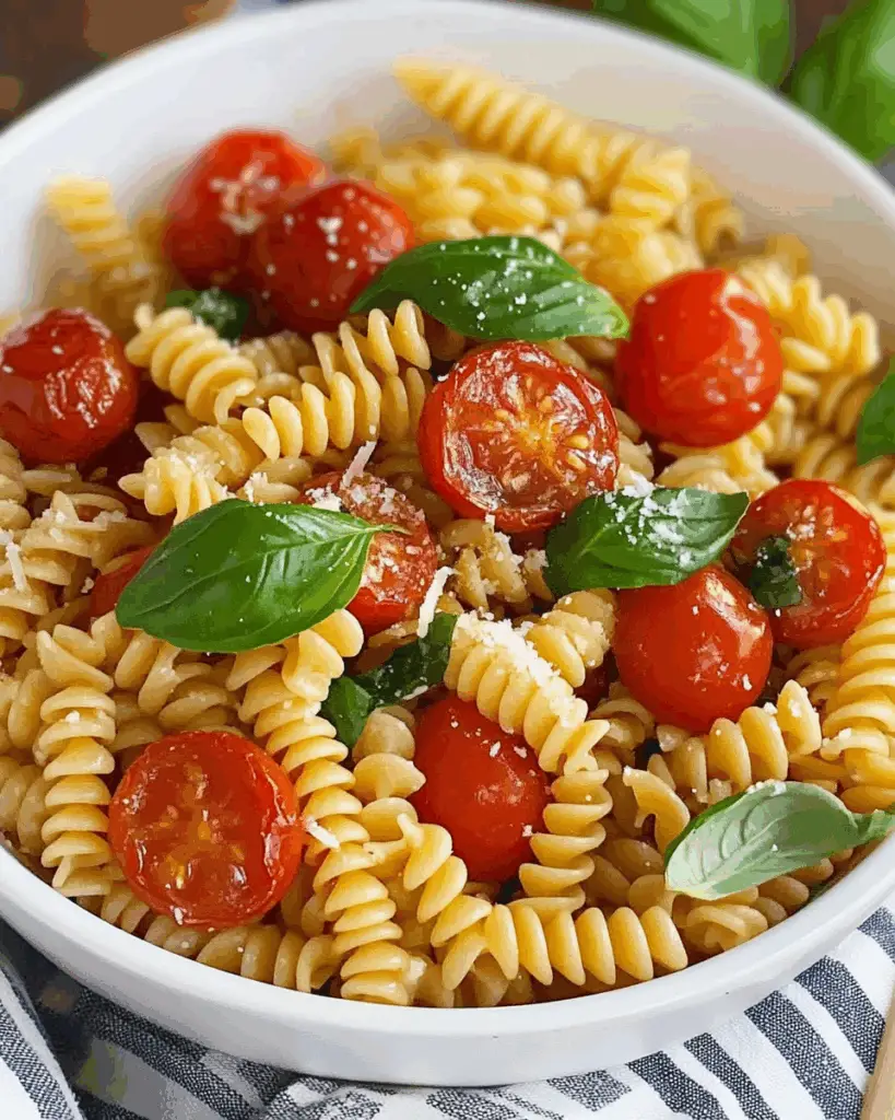 Blistered Tomato Pasta Salad with Basil