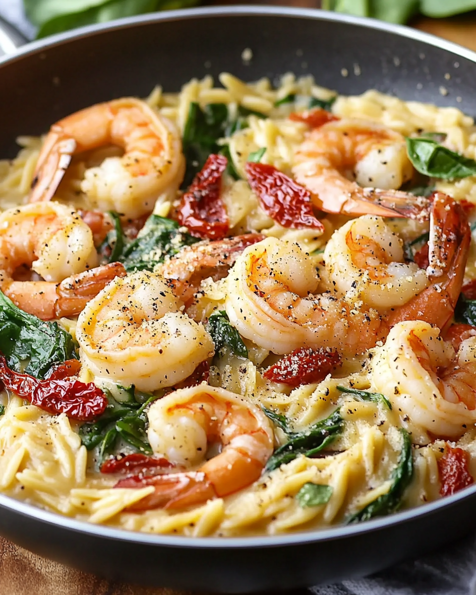 Creamy Tuscan Shrimp Orzo