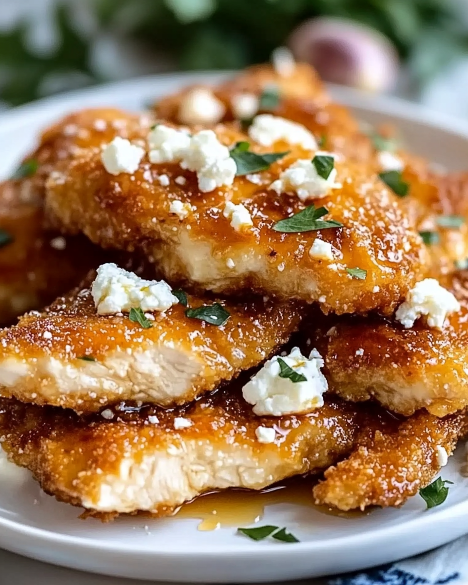 Crispy Hot Honey Feta Chicken