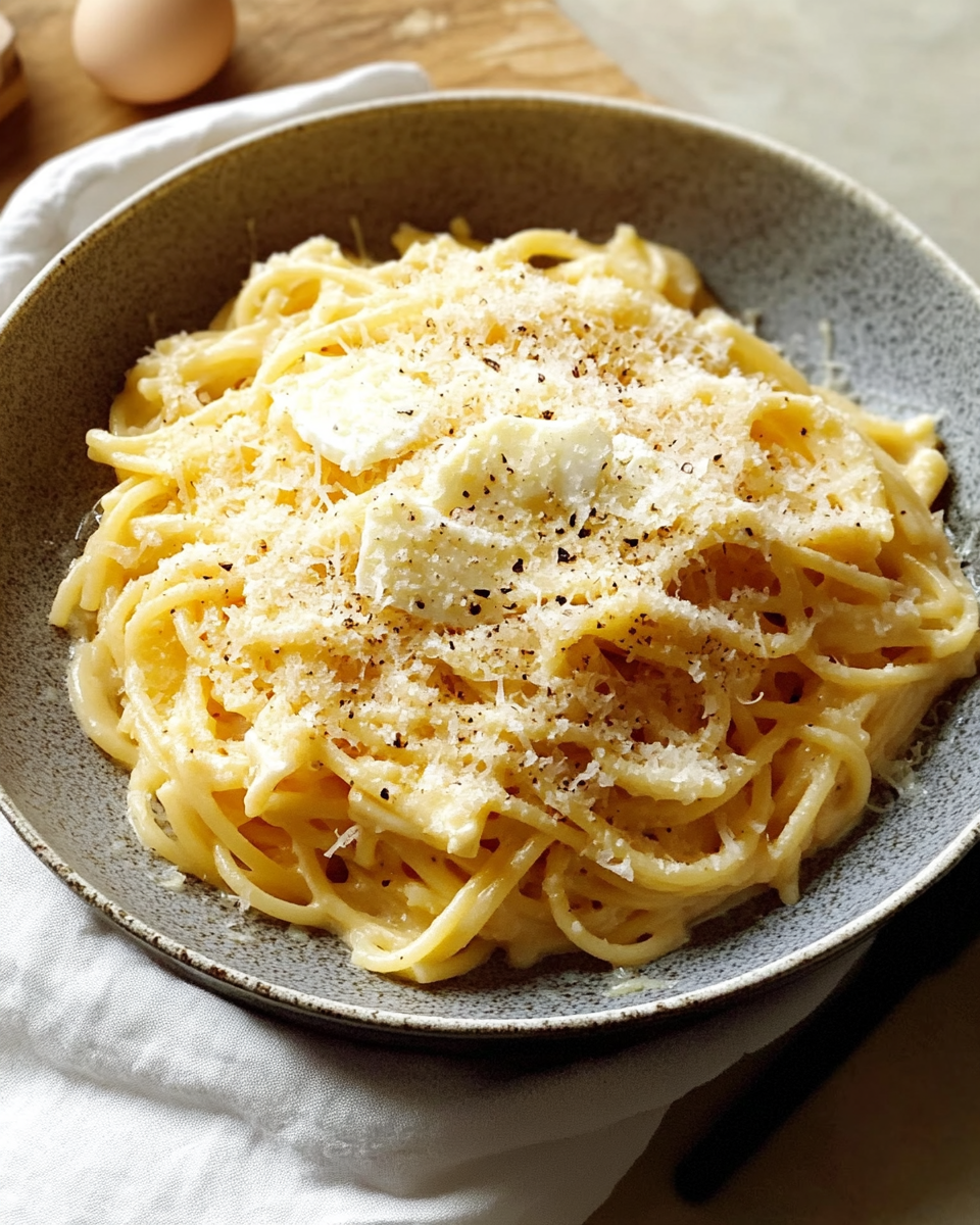 Extra Creamy Cacio e Uova with Grated Egg