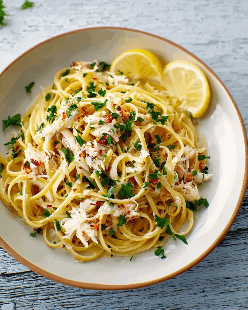 Linguine with Crab, Chilli & Garlic