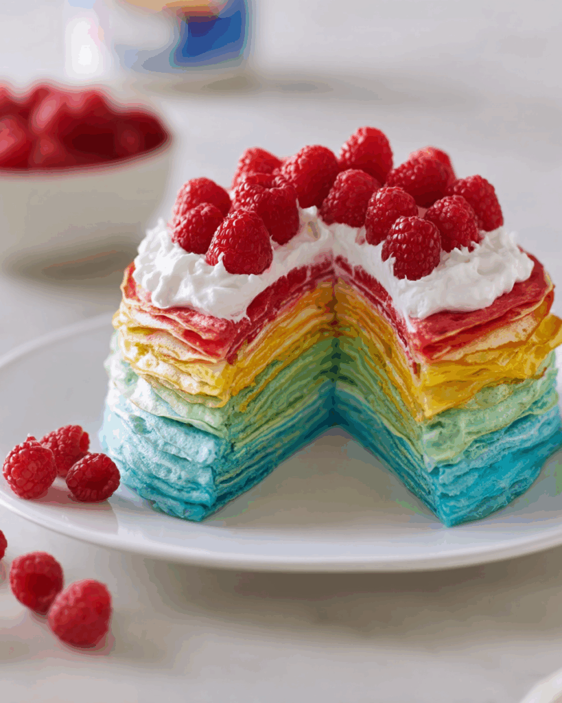 Rainbow Crepe Cake rainbow-crepe-cake