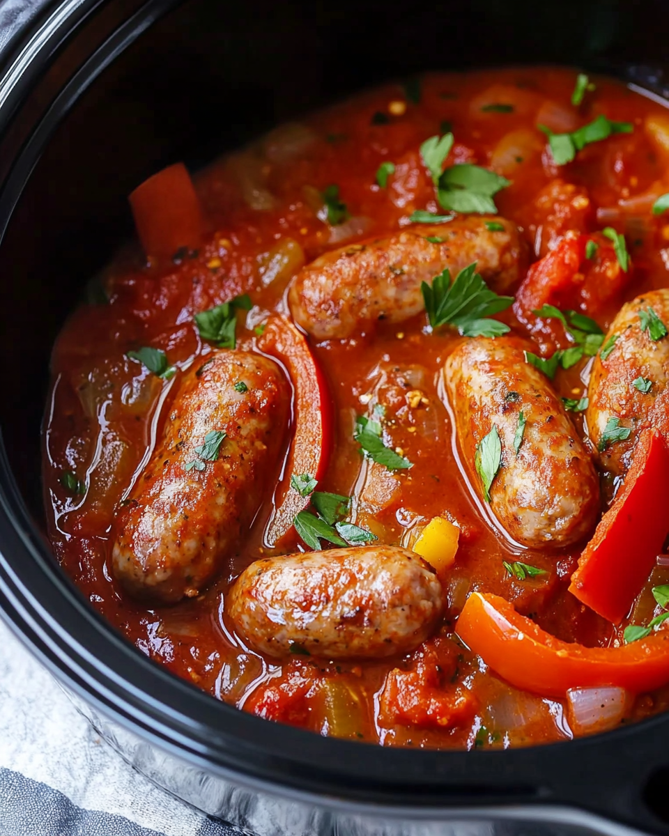 Slow Cooker Italian Sausage and Peppers