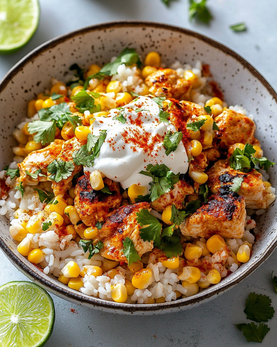 Street Corn Chicken Rice Bowl