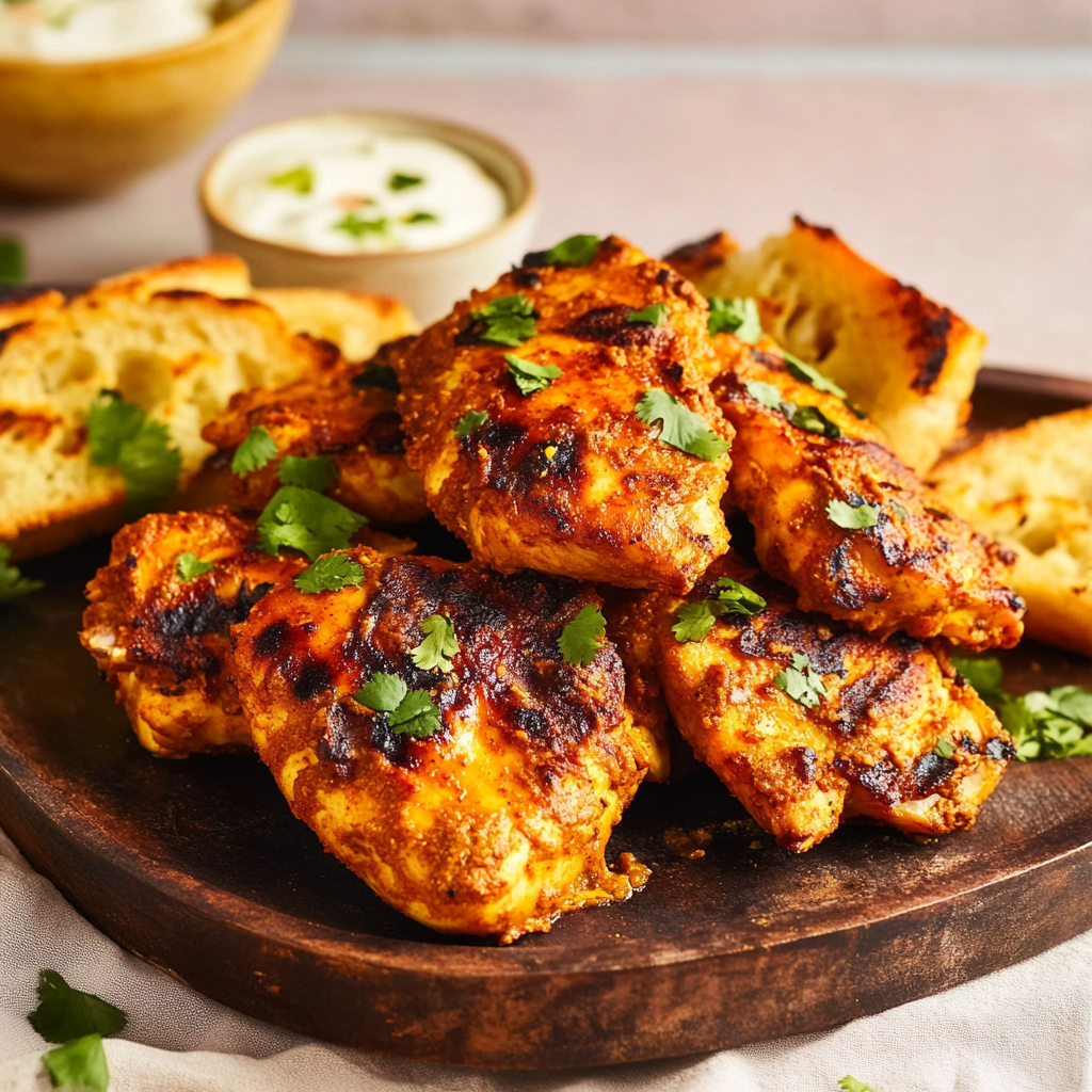 Tandoori Chicken with Garlic Bread