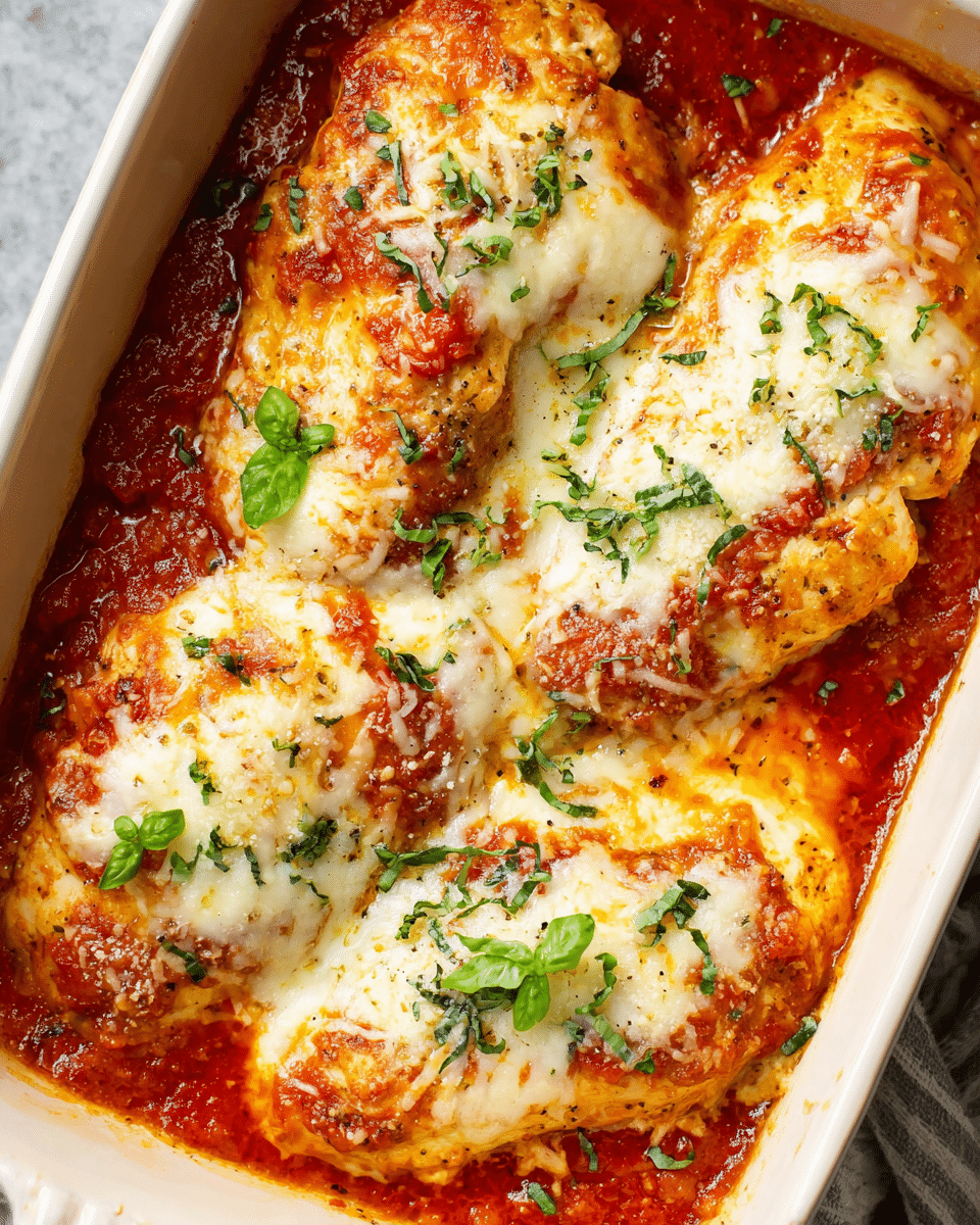 Cheesy Mozzarella Chicken Bake