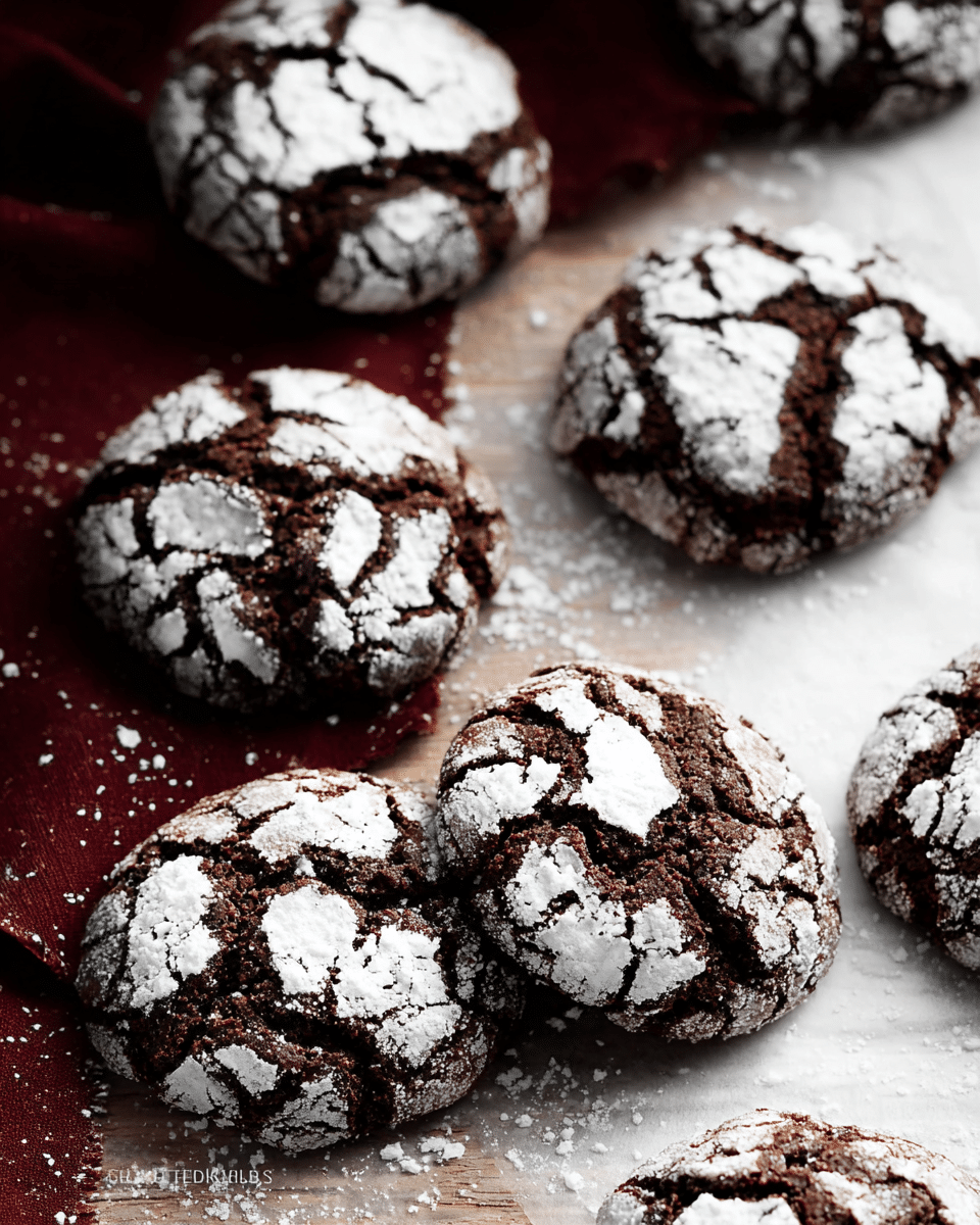Double Chocolate Crinkle Cookies