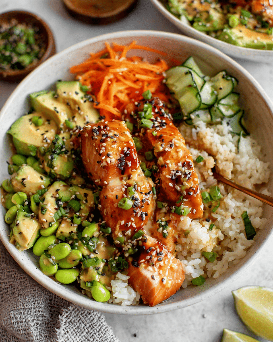 Honey-Glazed Salmon Bowls