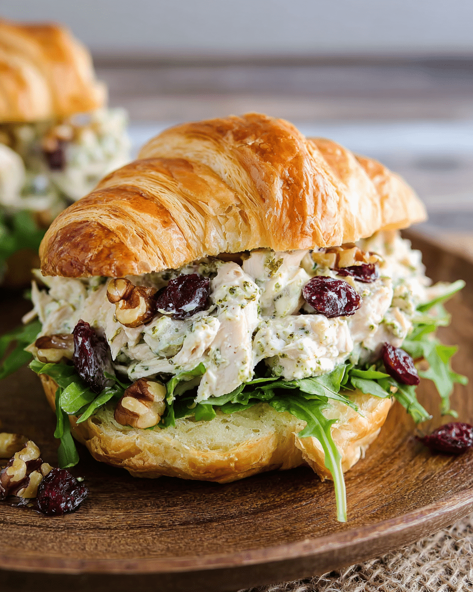 Pesto Cranberry Chicken Salad Croissants