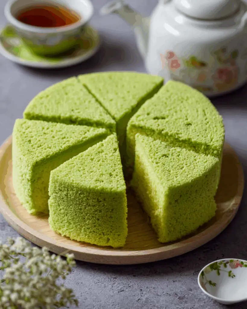 Steamed Pandan Sponge Cake
