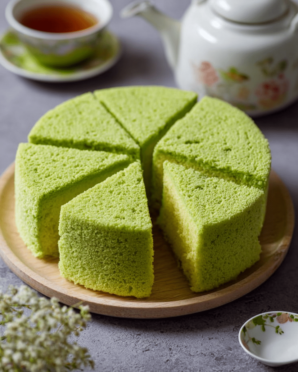 Steamed Pandan Sponge Cake
