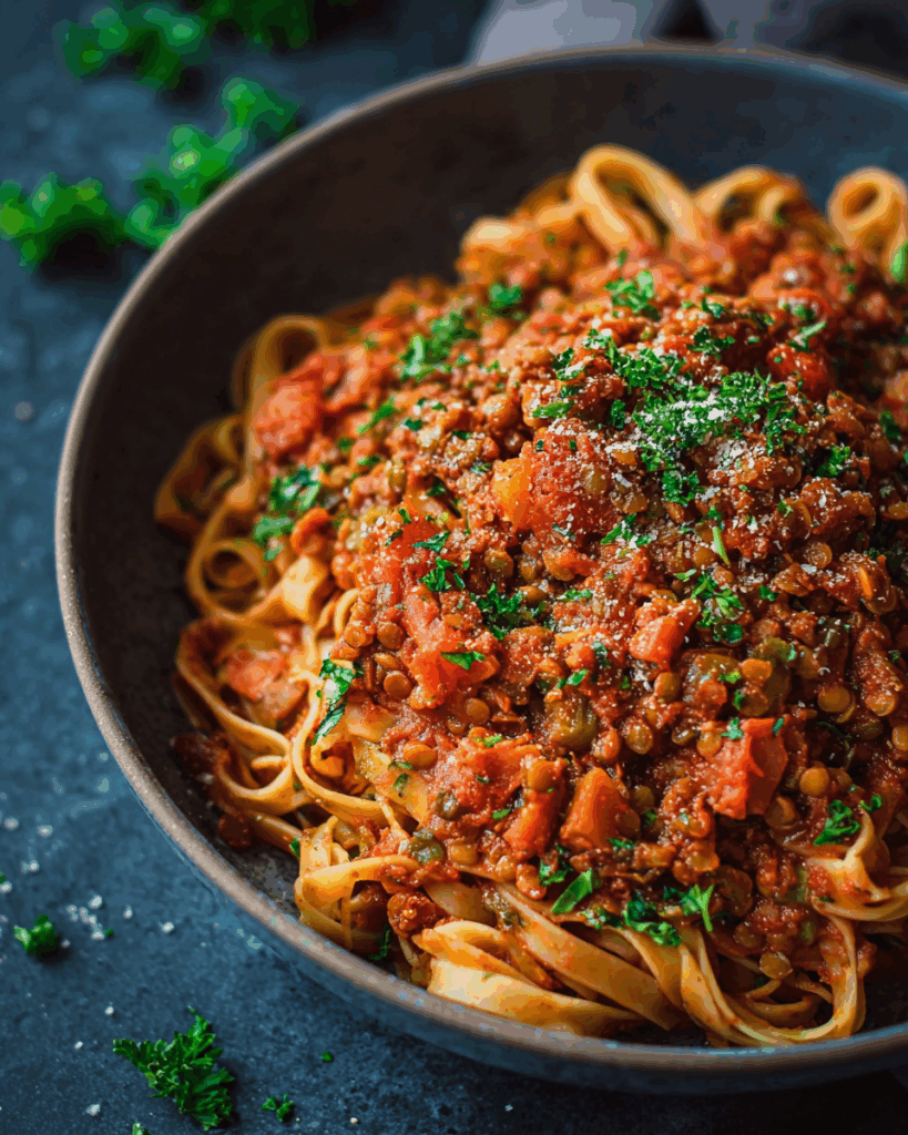 Vegan Red Lentil Bolognese
