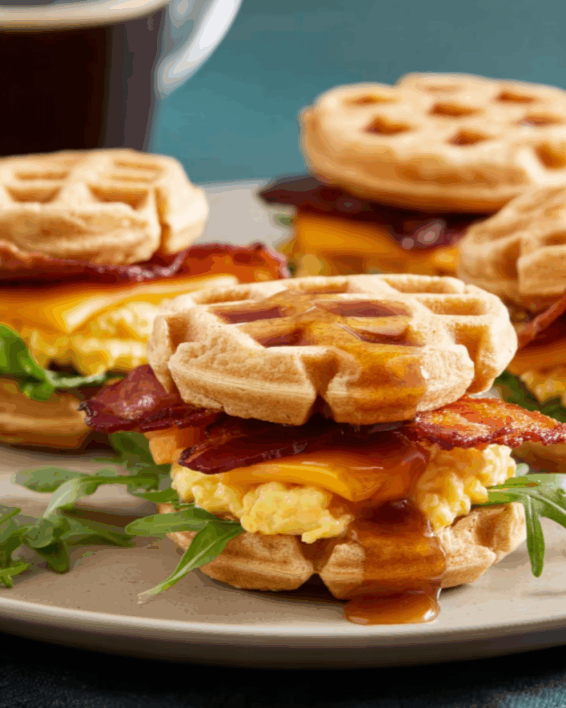 Breakfast Waffle Sliders with Maple Bacon