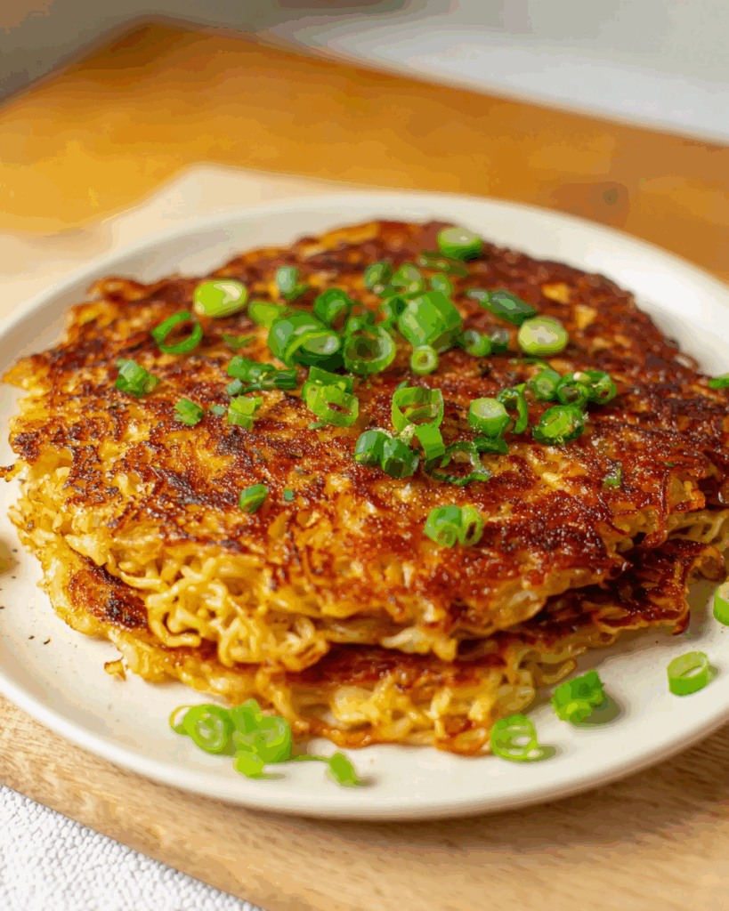Cheesy Ramen Pancakes
