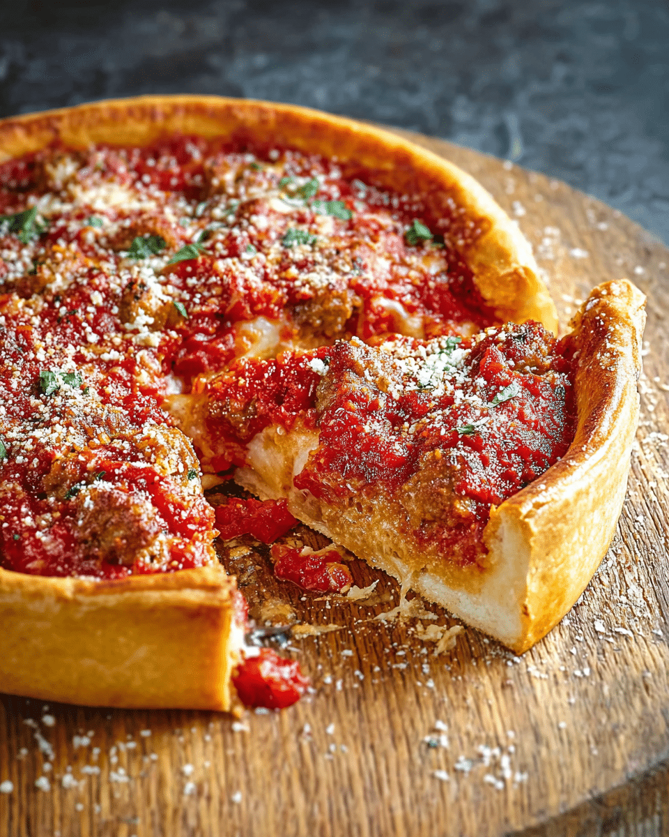 Chicago-Style Deep Dish Pizza with Italian Sausage