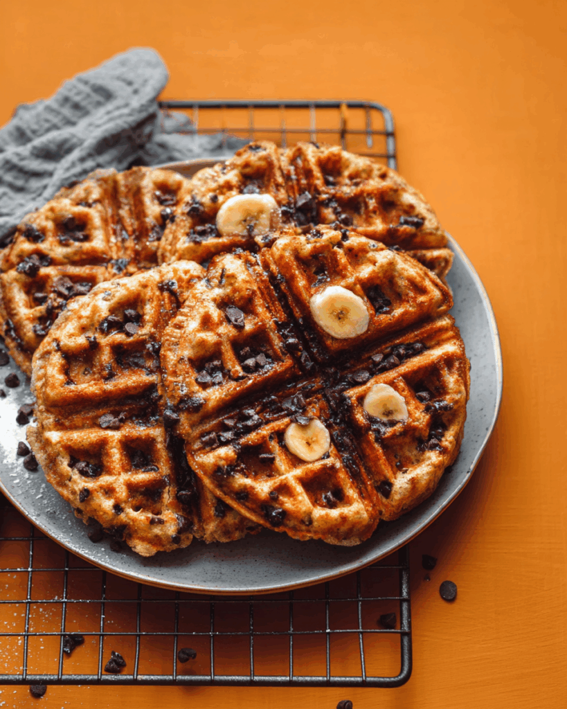 Chocolate Chip Banana Bread Waffles