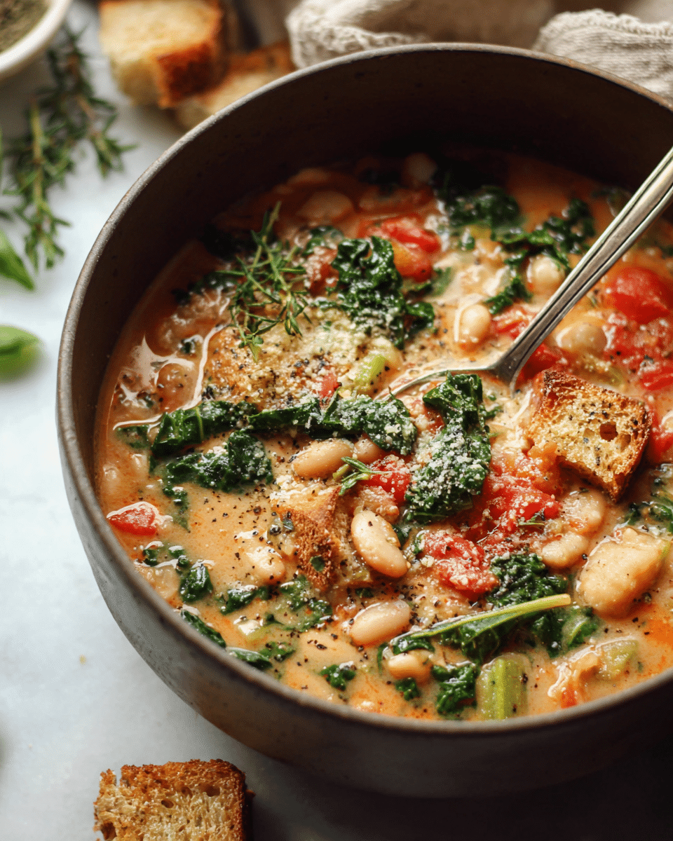 Creamy Tuscan White Bean & Kale Soup
