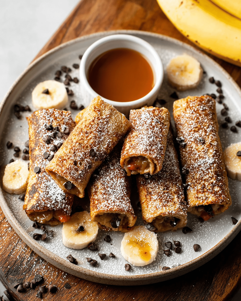 Peanut Butter Banana Chocolate Chip French Toast Roll-Ups