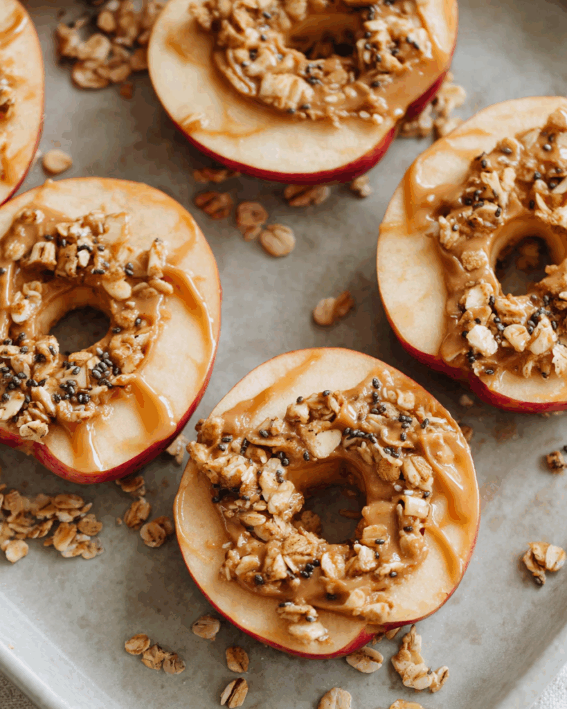 Peanut Butter Granola Apple Rings