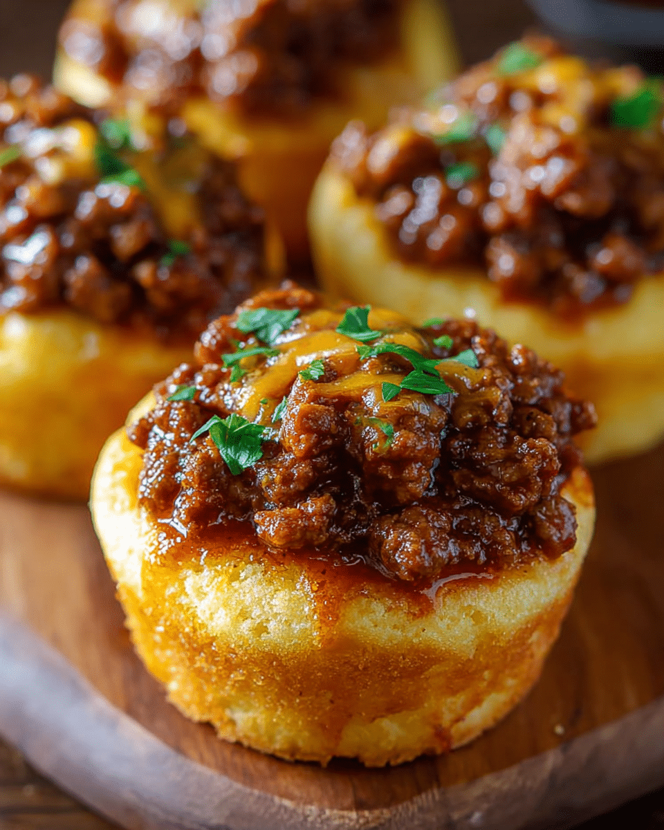 Sloppy Joe Cornbread Cups