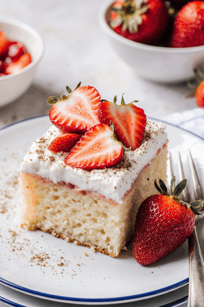 Tres Leches Cake with Strawberries