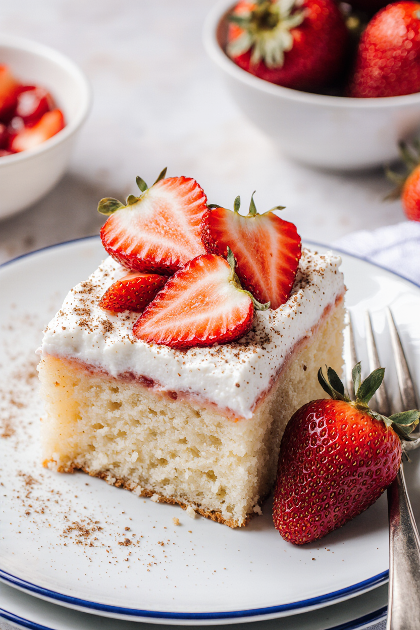 Tres Leches Cake with Strawberries
