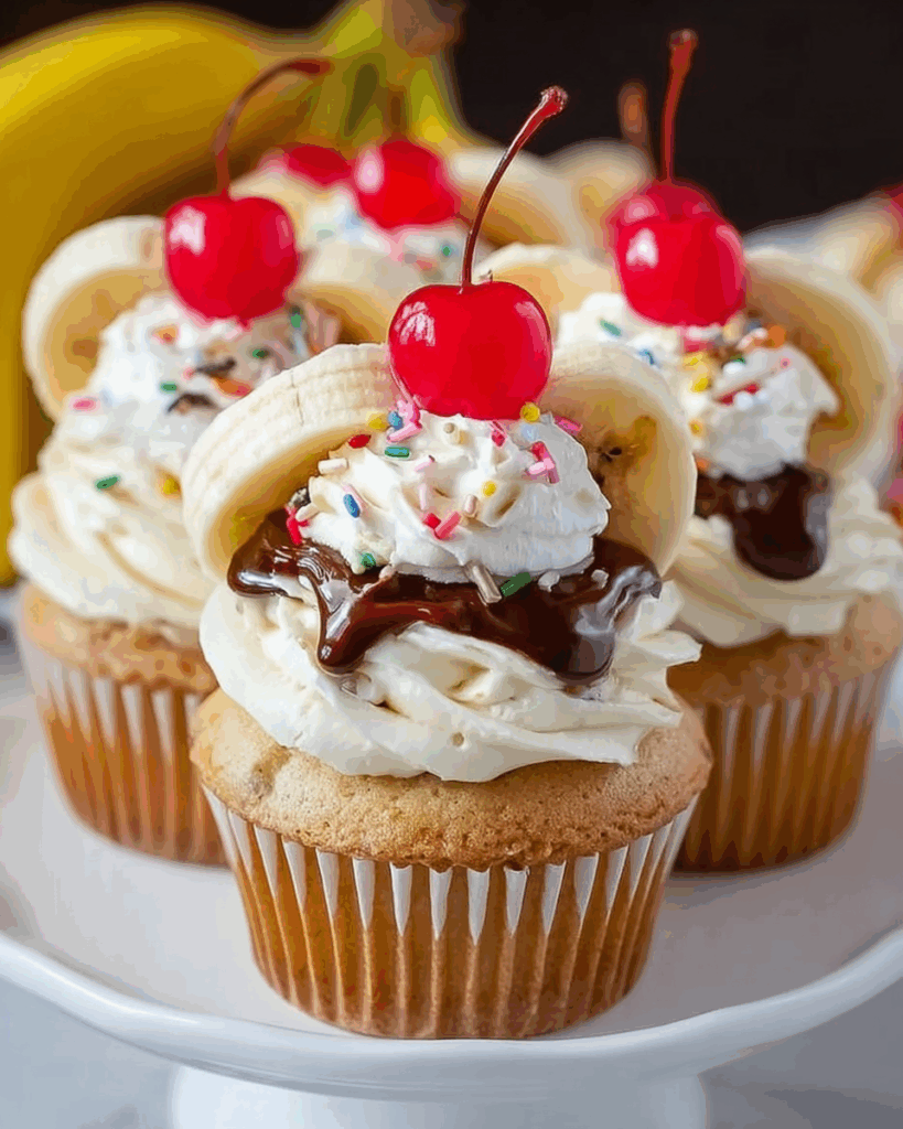 Banana Split Cupcakes
