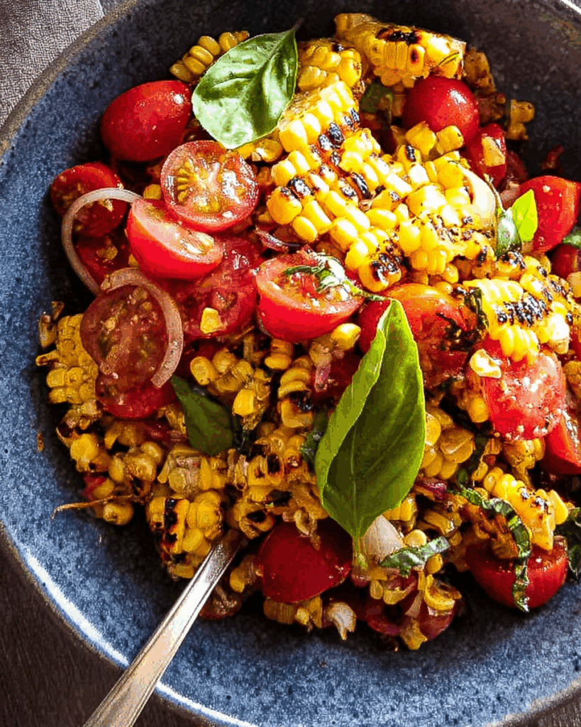 Charred Corn Salad with Basil and Tomatoes