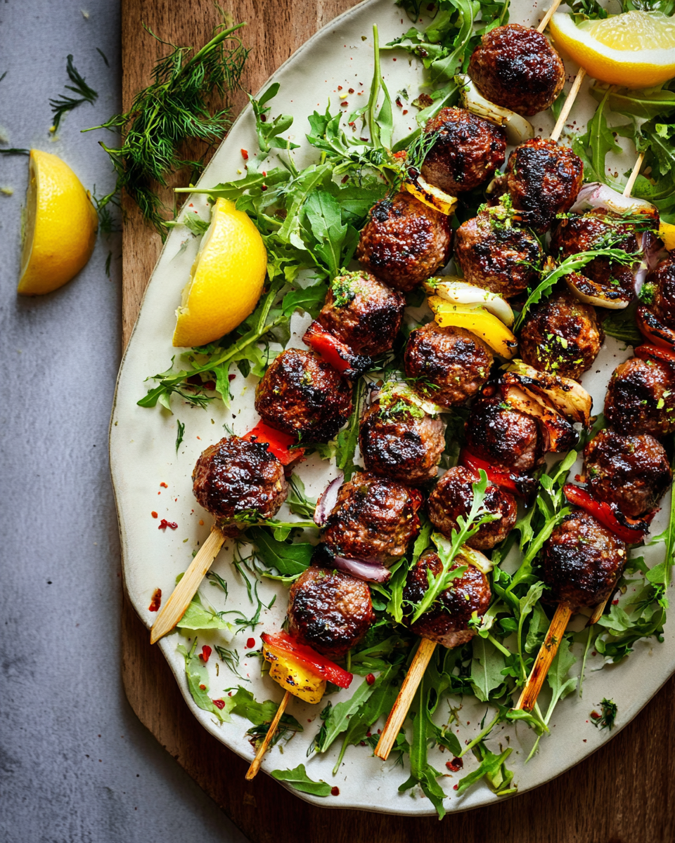 Grilled Meatball Skewers
