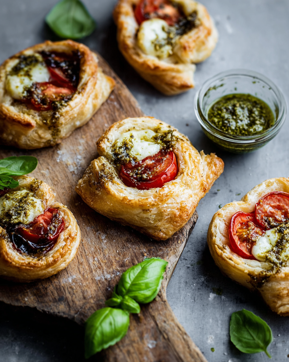 Pesto Caprese Puff Pastries