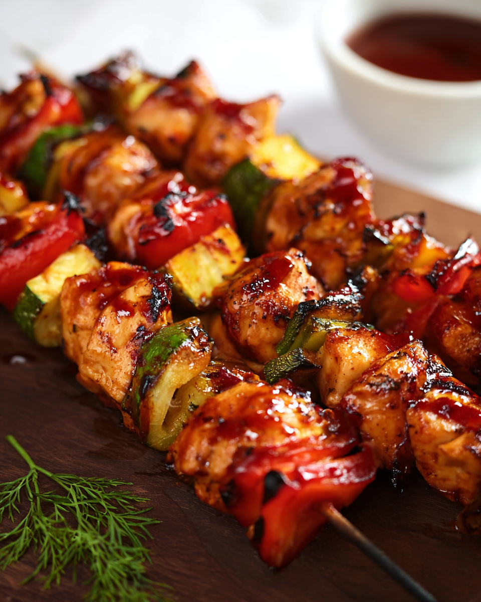 Sweet BBQ Chicken Kebabs