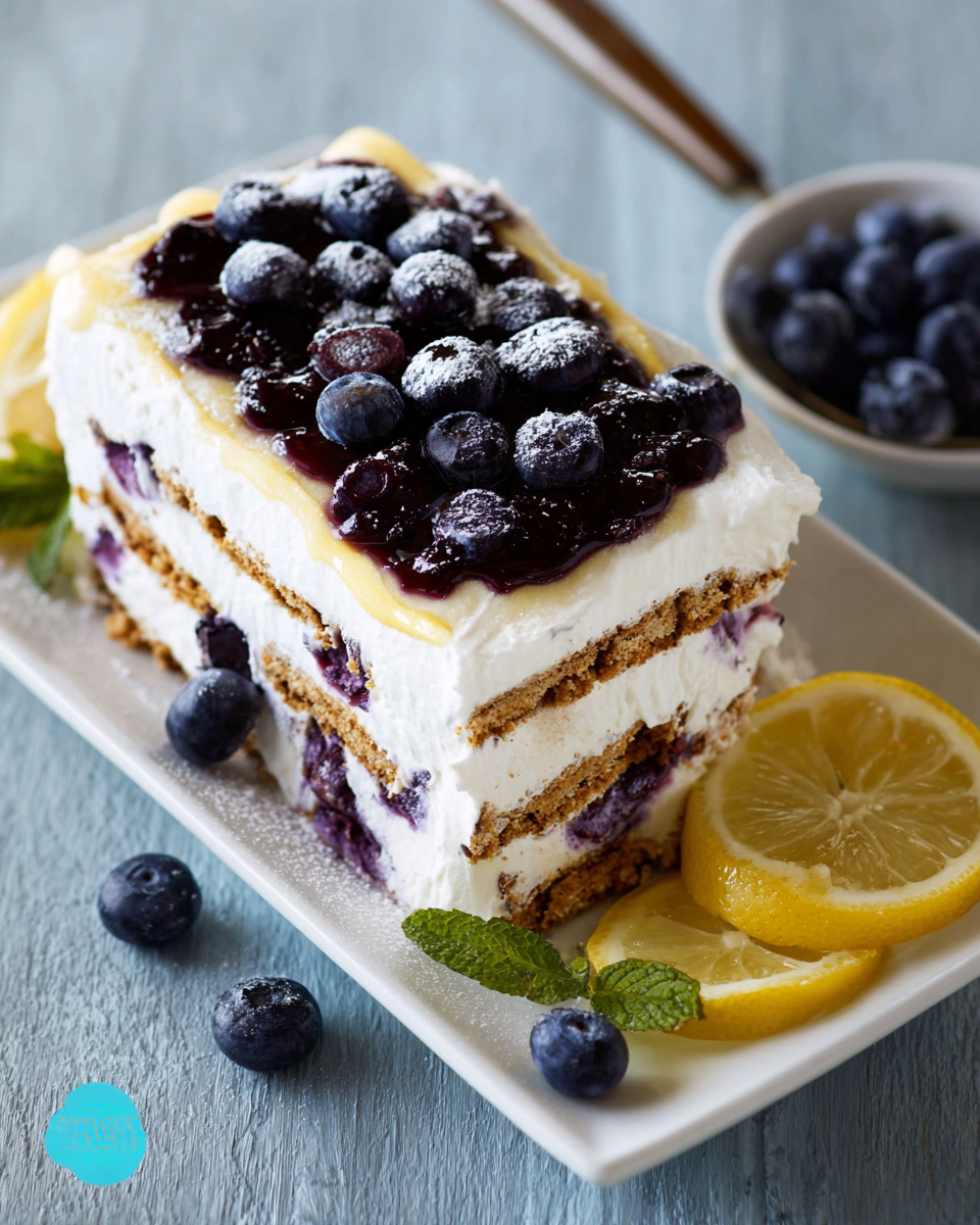 Blueberry Lemon Icebox Cake