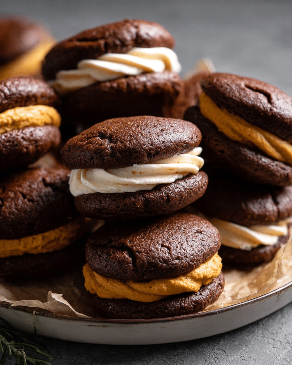 Chocolate Pumpkin Whoopie Pies