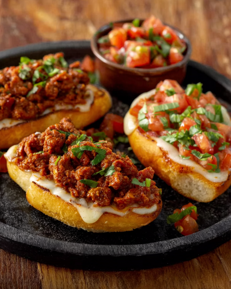 Molletes con Chorizo