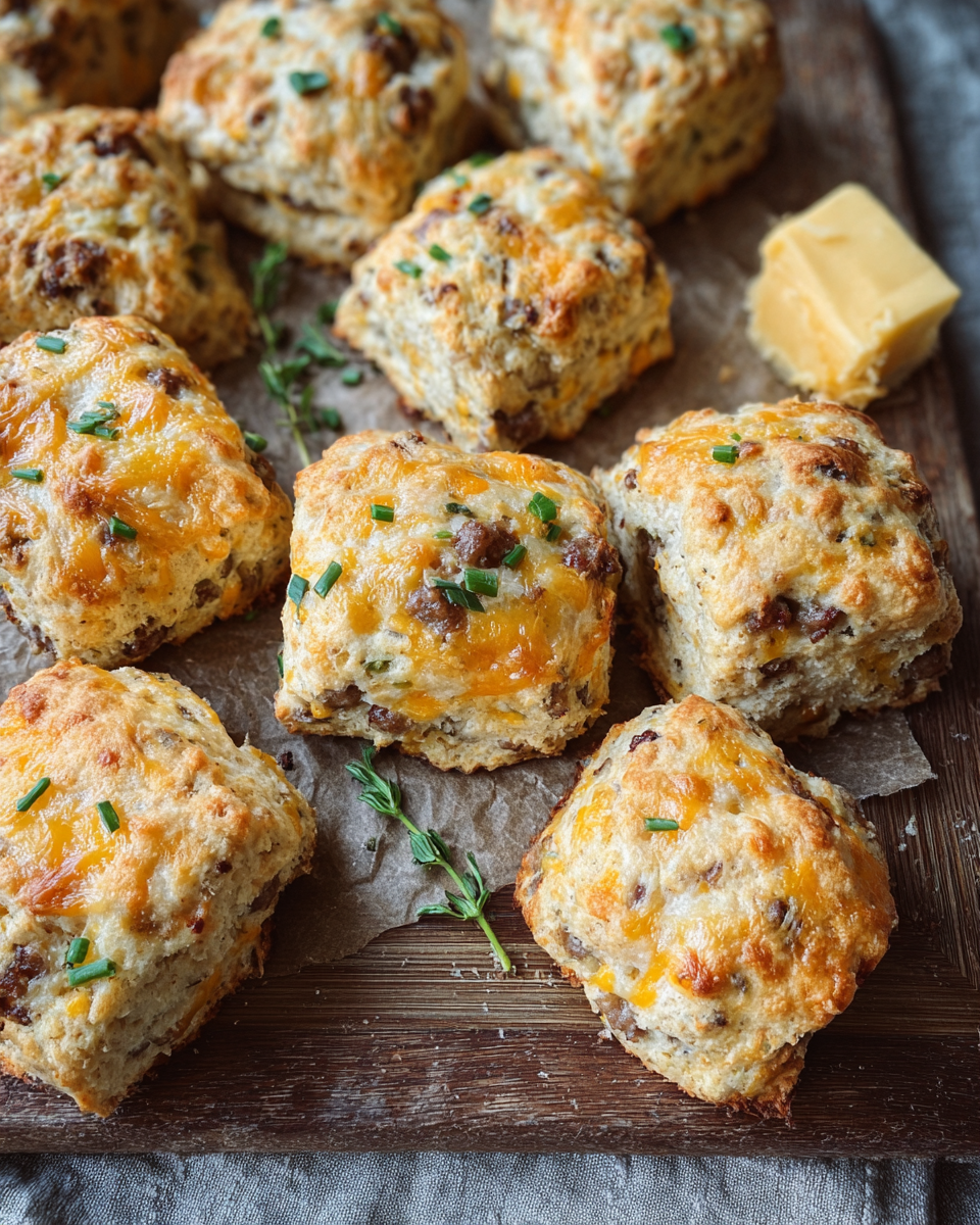 Sausage Cheddar Biscuits