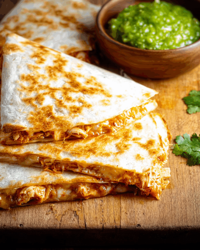 Tingadillas: Cheesy Chicken Tinga Quesadillas