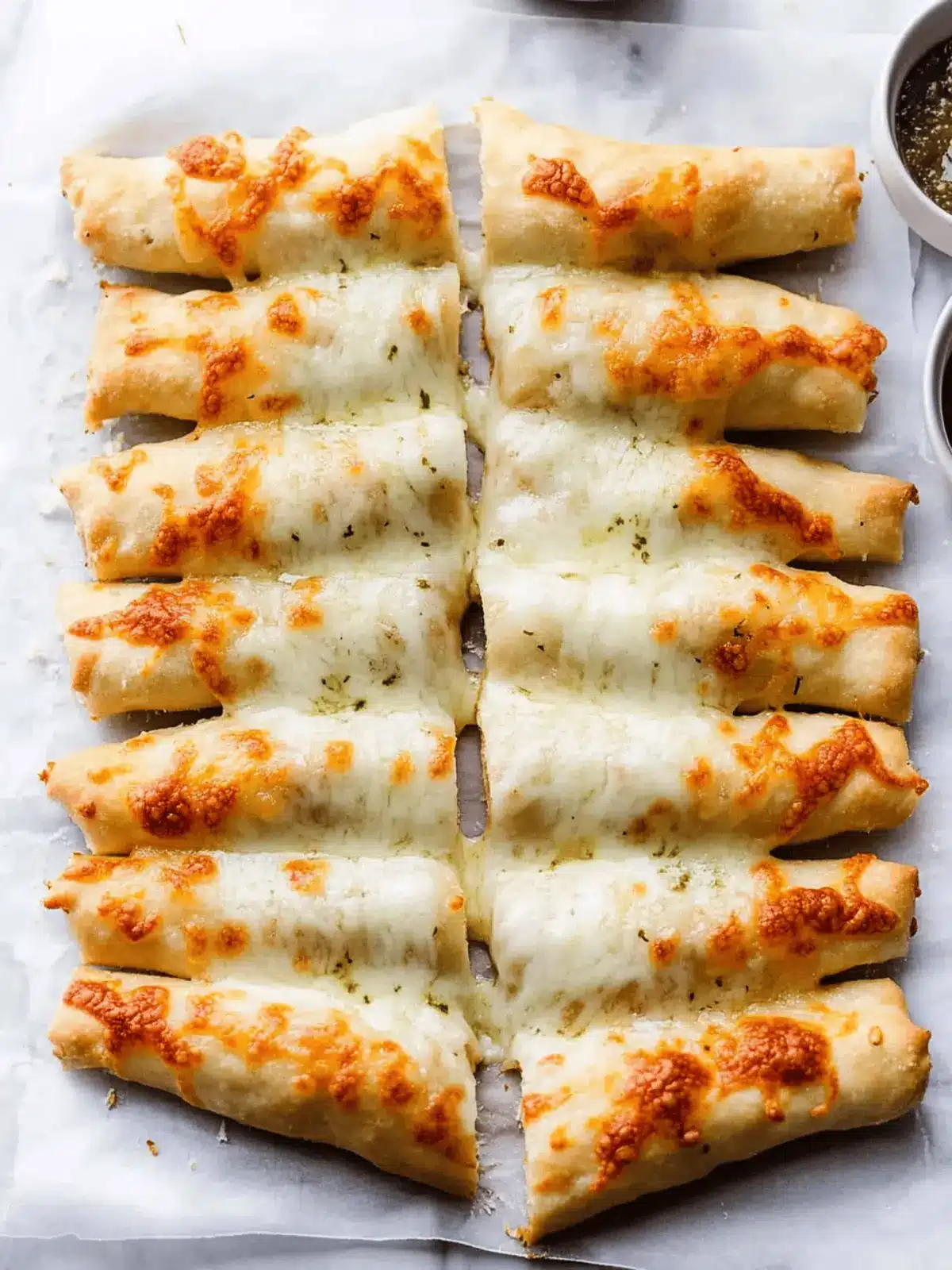 Cheesy Breadsticks Made from Pizza Dough