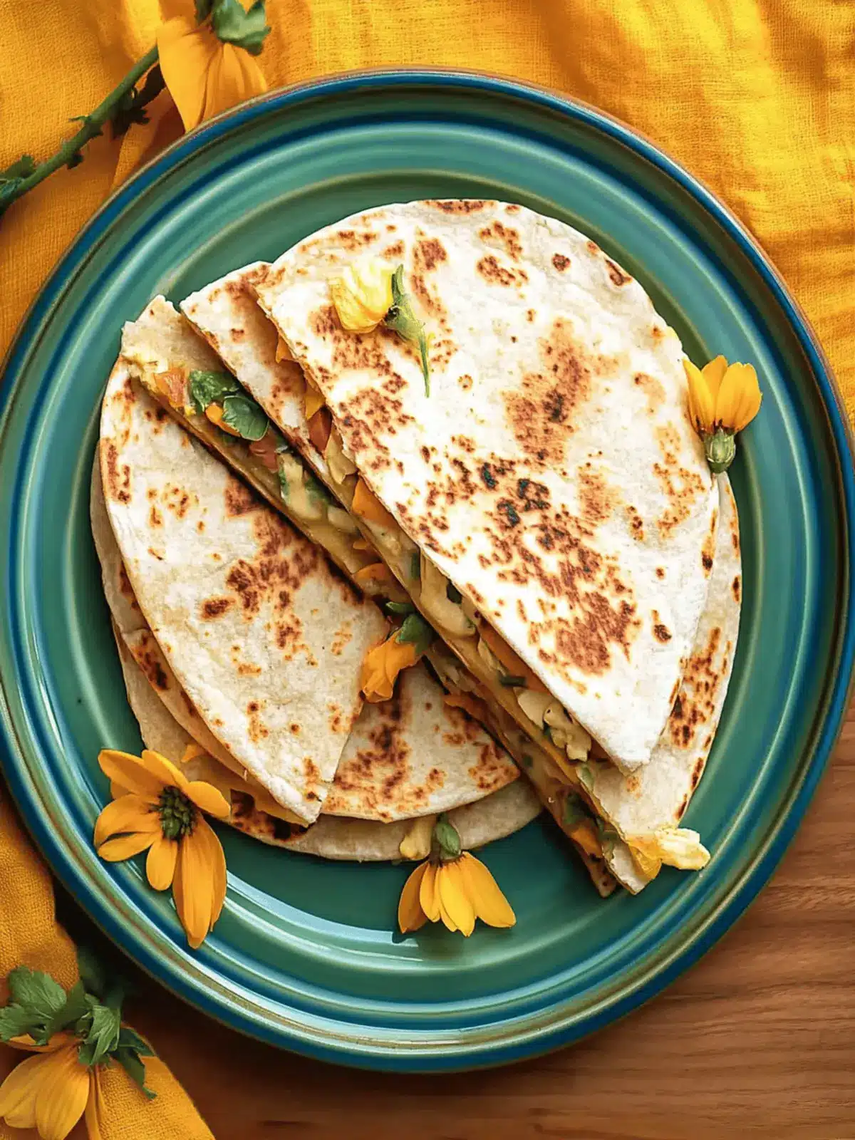 Squash Blossom Quesadillas
