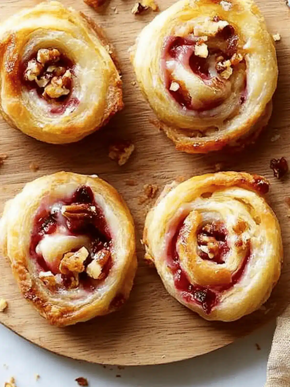 Cranberry Brie Pecan Pinwheels