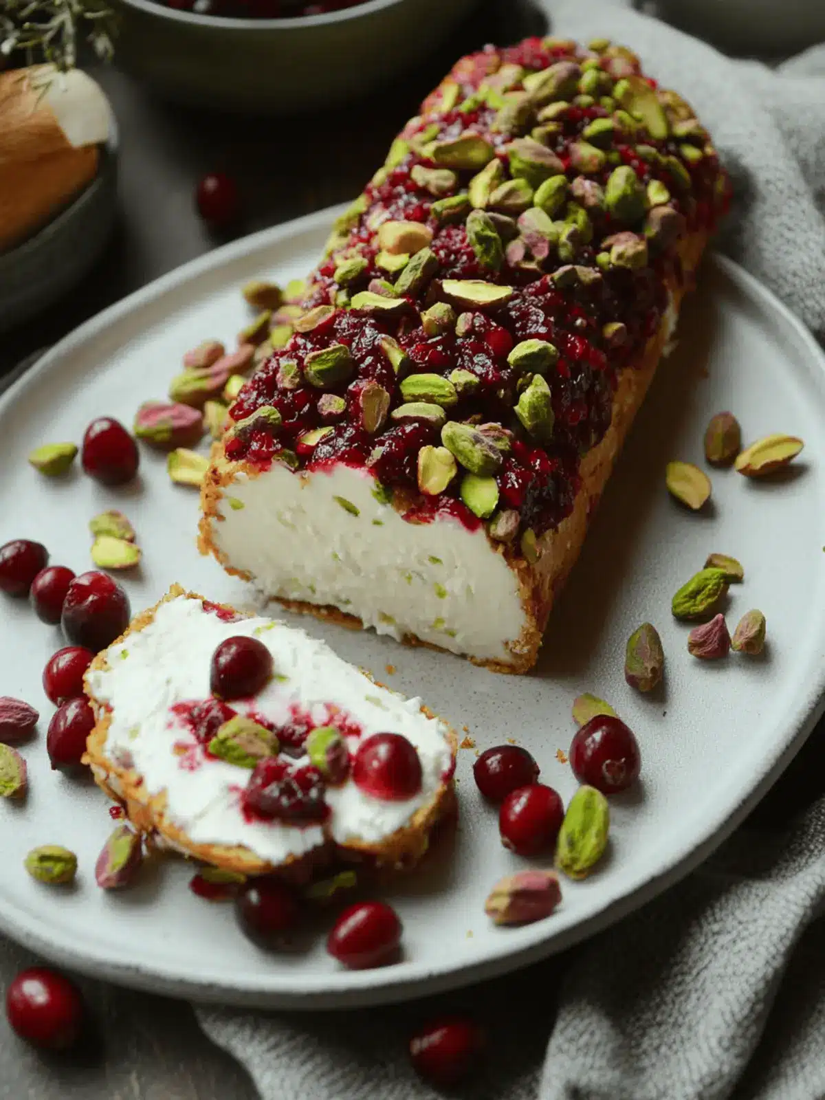 Cranberry Pistachio Goat Cheese Log