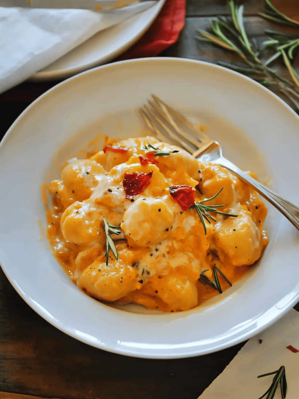 Vegan Pumpkin Alfredo Gnocchi