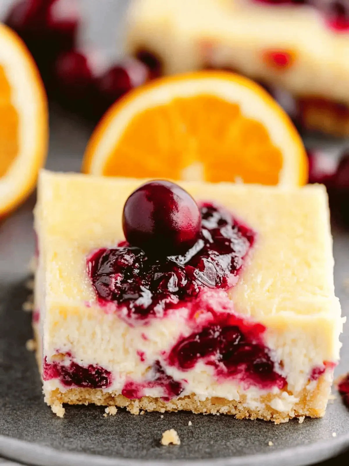 Cranberry Orange Cheesecake Bars