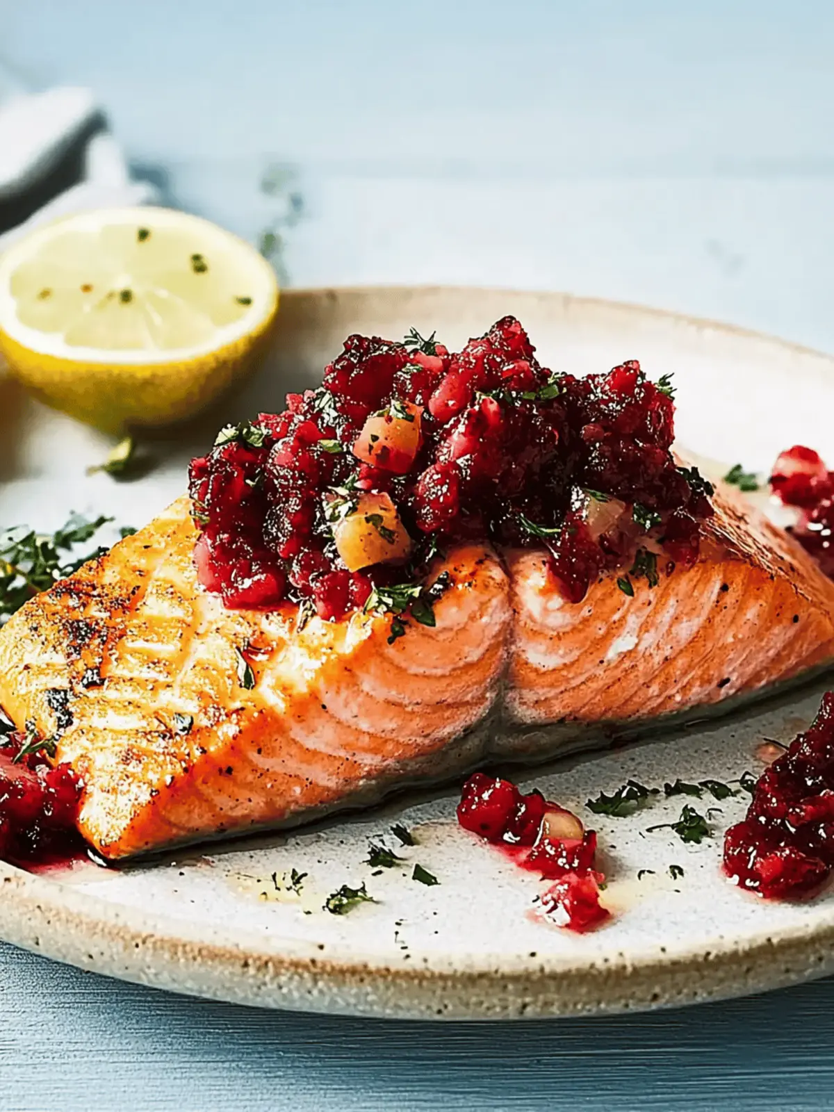 Roasted Salmon with Spicy Cranberry Relish