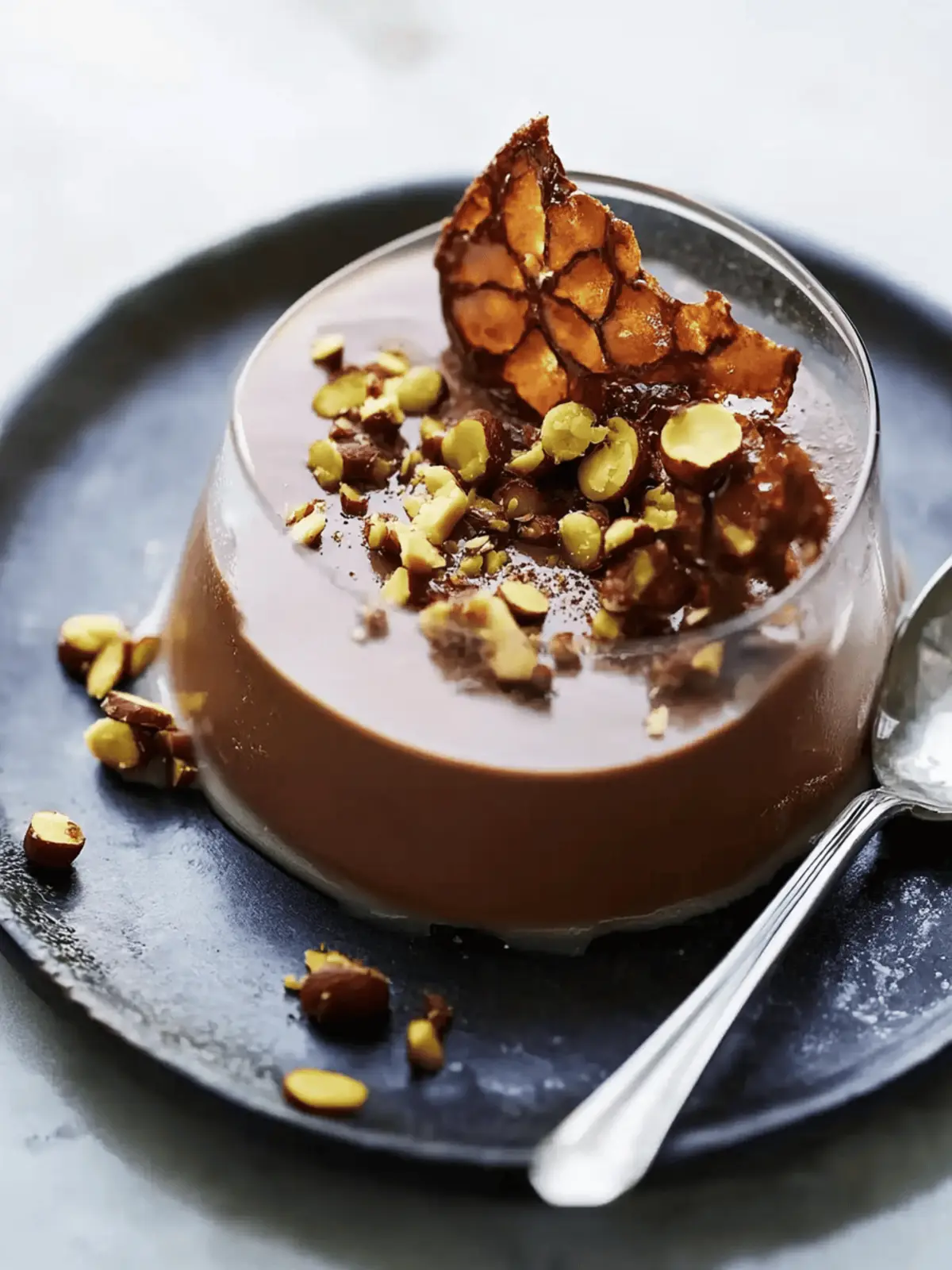 Chocolate Panna Cotta with Spiced Pepita Brittle