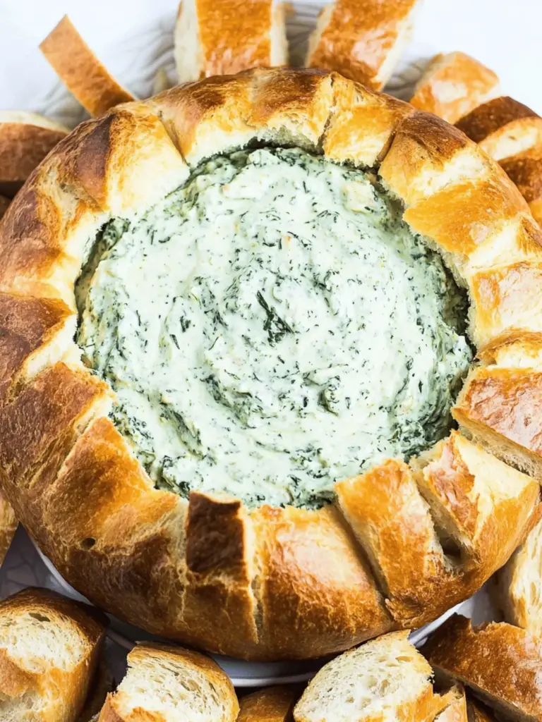 Spinach Dip In A Bread Bowl