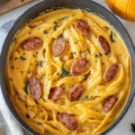 One Pot Pumpkin Alfredo with Smoked Sausage
